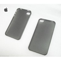 COVER CUSTODIA PER APPLE IPHONE 4 4S COLORE GRIGIO SCURO TRASPARENTE