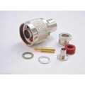 Connettore N Maschio Dorato per cavo RG58 / RG141 0-11GHz 1Kv