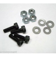Kit Viti testa cilindrica a brugola M2,5x8mm con Dado e Rondella  (4 pezzi)