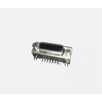 CONNETTORE D-SUB FEMMINA 15 PIN ANGOLARE (90*) DA CIRCUITO STAMPATO CONNETTORE D-SUB FEMMINA 15 PIN ANGOLARE (90*) DA CIRCUITO STAMPATO